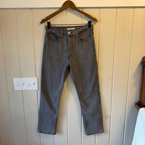 Levi's High Rise Button Fly “Wedgie Straight” Jeans in Grey Black, Size 30